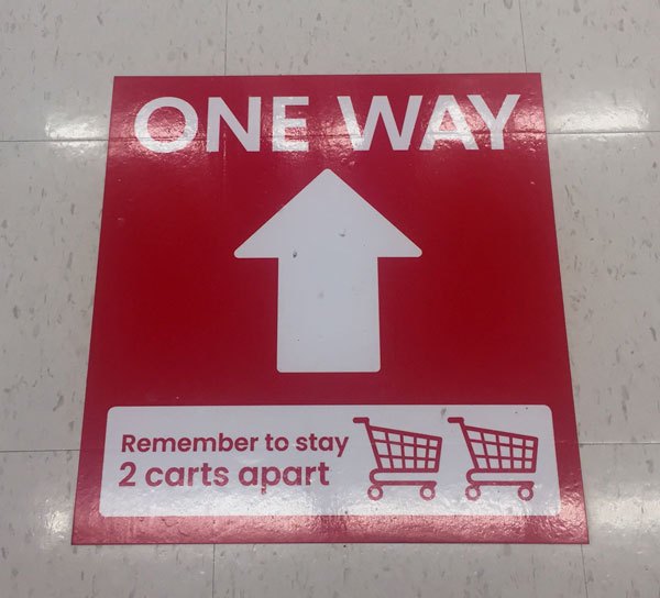 One way in grocery store